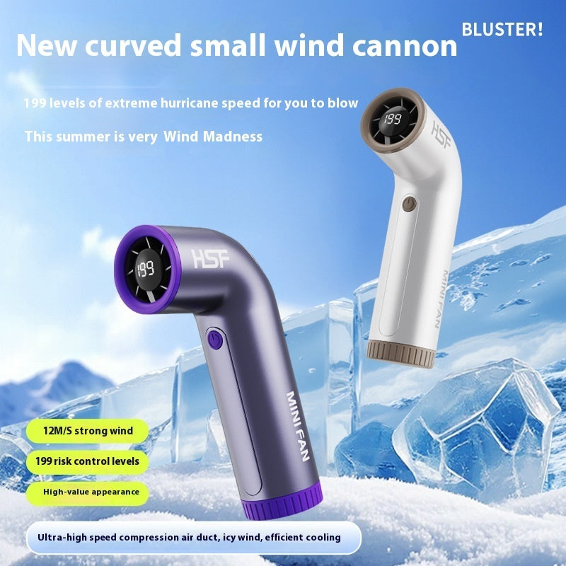 199-Speed Turbo Handheld Fan – Digital Display, Rechargeable, Ultra-Strong Wind for Travel & Outdoors