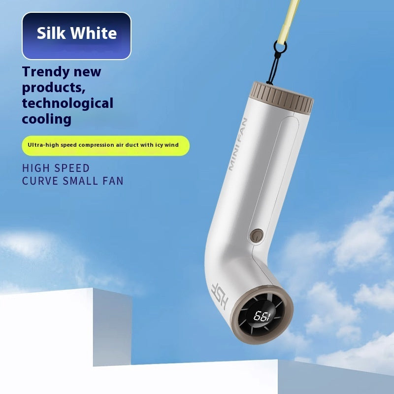 199-Speed Turbo Handheld Fan – Digital Display, Rechargeable, Ultra-Strong Wind for Travel & Outdoors