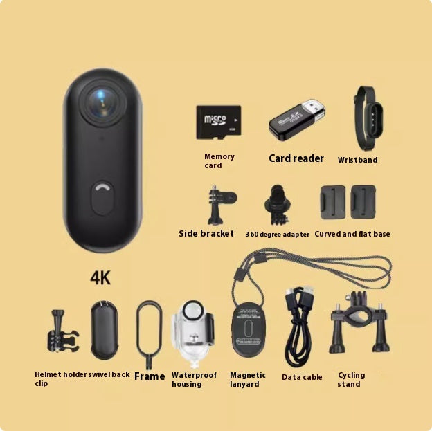 4K Mini Action Camera – Helmet & Body Mount Sports Cam for Motorcycle, Bike, Cycling, and Outdoor Adventure