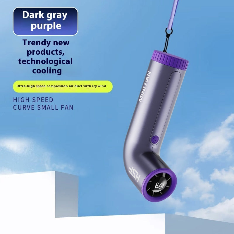 199-Speed Turbo Handheld Fan – Digital Display, Rechargeable, Ultra-Strong Wind for Travel & Outdoors