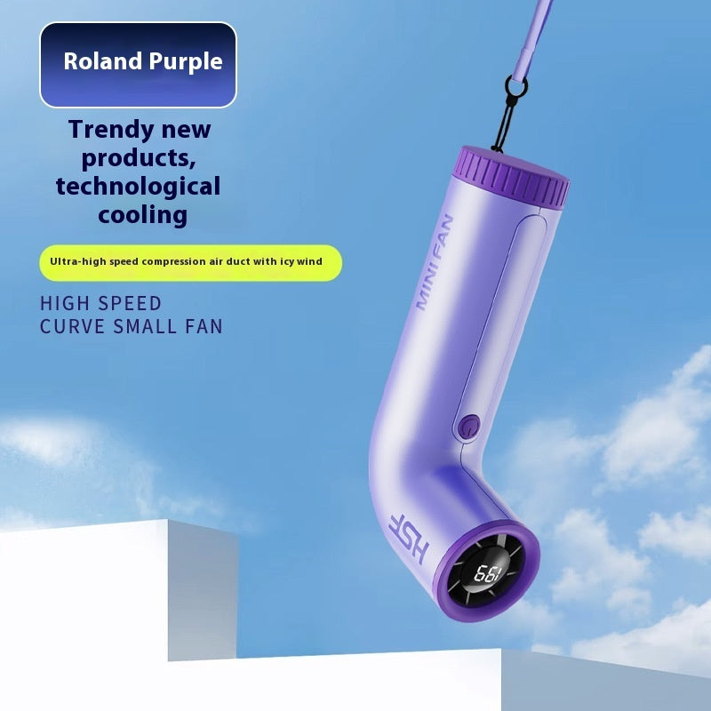 199-Speed Turbo Handheld Fan – Digital Display, Rechargeable, Ultra-Strong Wind for Travel & Outdoors
