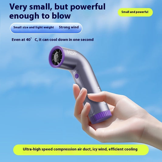 199-Speed Turbo Handheld Fan – Digital Display, Rechargeable, Ultra-Strong Wind for Travel & Outdoors