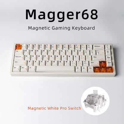 Magnetic White Porcelain Jade 68 Key Aluminum Tuo Keyboard