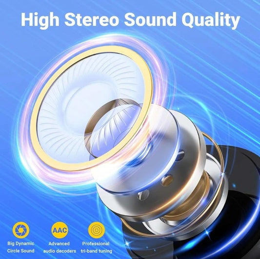 Wireless Bluetooth 5.3 Earbuds – Noise Cancelling TWS Headset with Mic, Waterproof, Ideal for Truckers & Active Use
