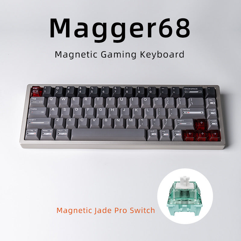 Magnetic White Porcelain Jade 68 Key Aluminum Tuo Keyboard