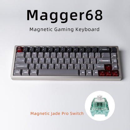 Magnetic White Porcelain Jade 68 Key Aluminum Tuo Keyboard
