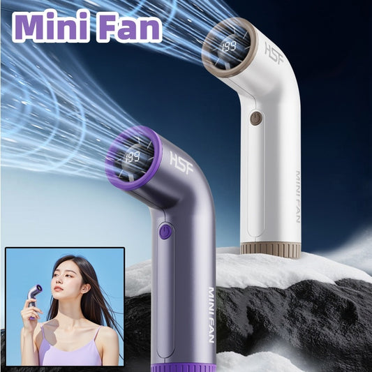 199-Speed Turbo Handheld Fan – Digital Display, Rechargeable, Ultra-Strong Wind for Travel & Outdoors